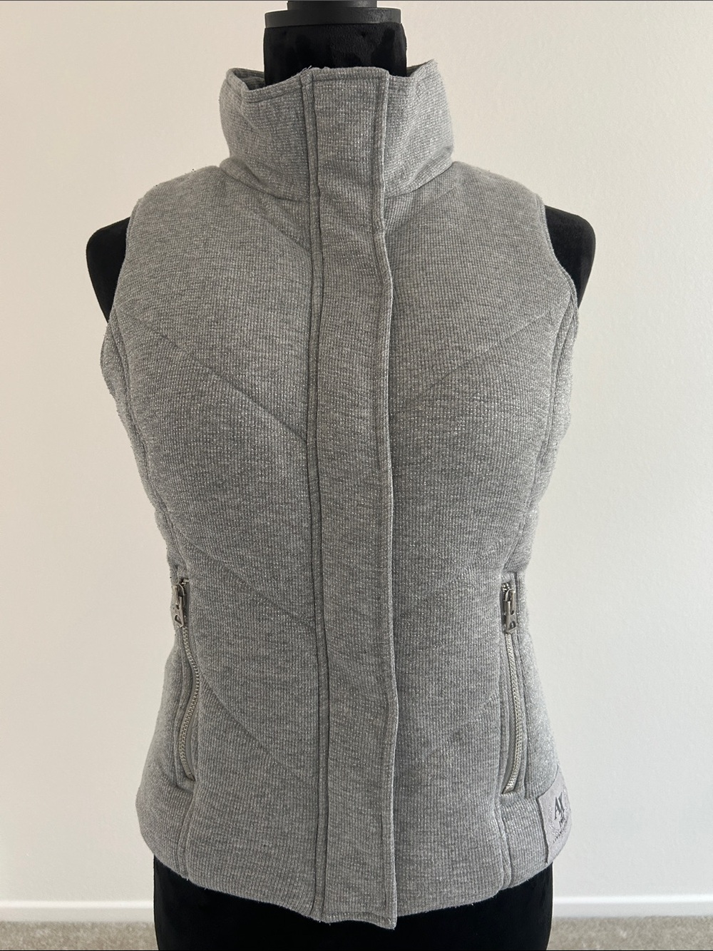 A/X Armani Exchange Light Gray Quilted Knit Vest